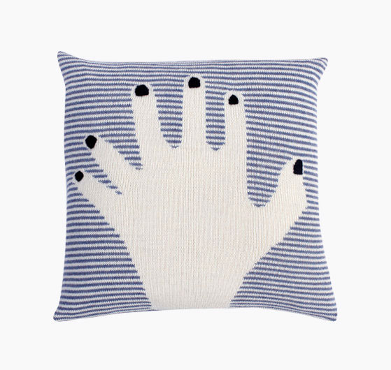 ●LUCKYBOYSUNDAY ラッキーボーイサンデー  fancy finger pillow / dark blue  50×50cm　クッションカバー