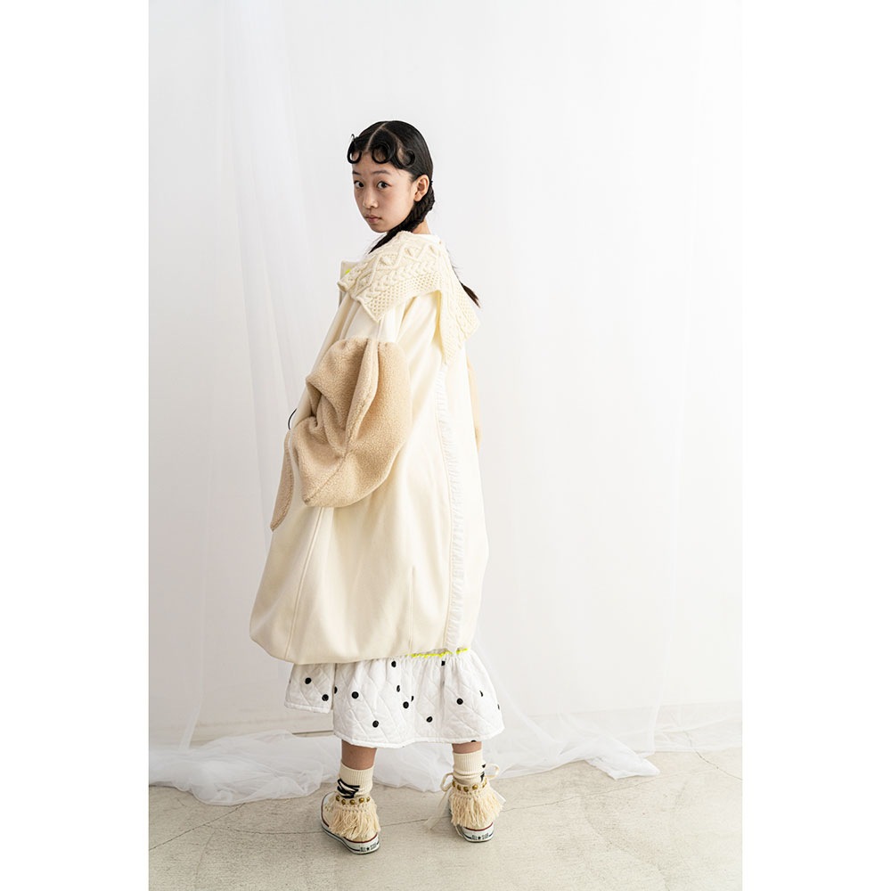 【50%OFF】 frankygrow ALAN KNIT DETACHABLE COLLAR アランニットつけ襟 フリーサイズ white