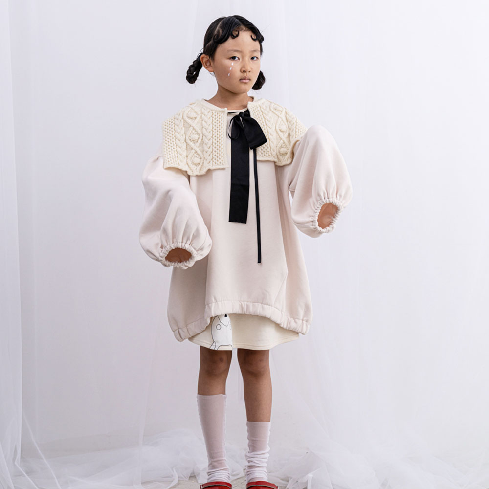 【50%OFF】 frankygrow ALAN KNIT DETACHABLE COLLAR アランニットつけ襟 フリーサイズ white