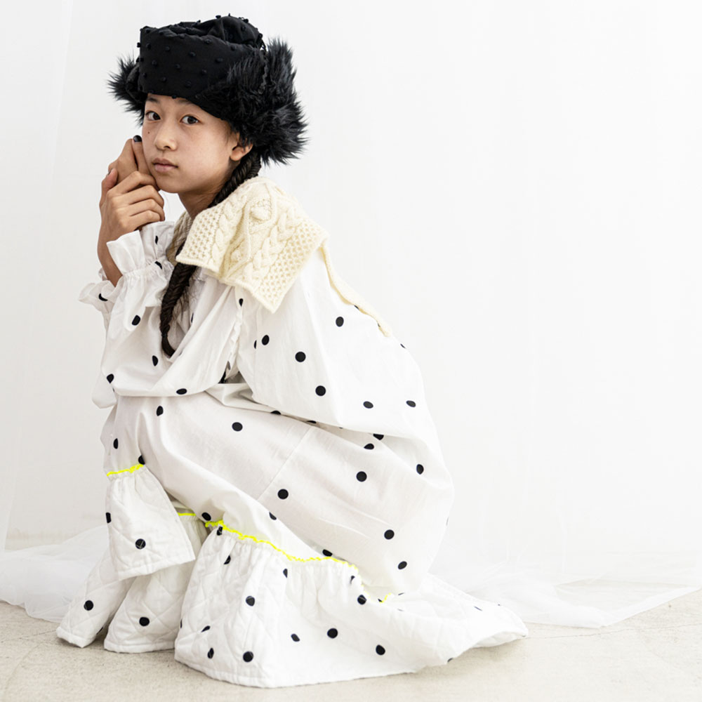 【50%OFF】 frankygrow ALAN KNIT DETACHABLE COLLAR アランニットつけ襟 フリーサイズ white