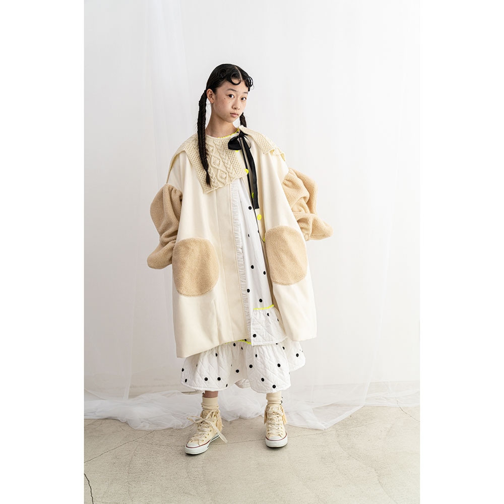 【50%OFF】 frankygrow ALAN KNIT DETACHABLE COLLAR アランニットつけ襟 フリーサイズ white