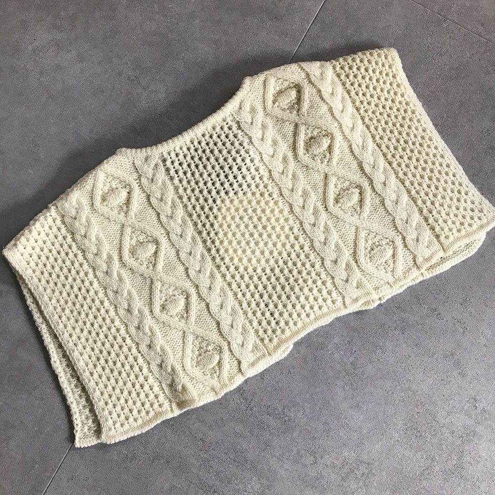 【50%OFF】 frankygrow ALAN KNIT DETACHABLE COLLAR アランニットつけ襟 フリーサイズ white