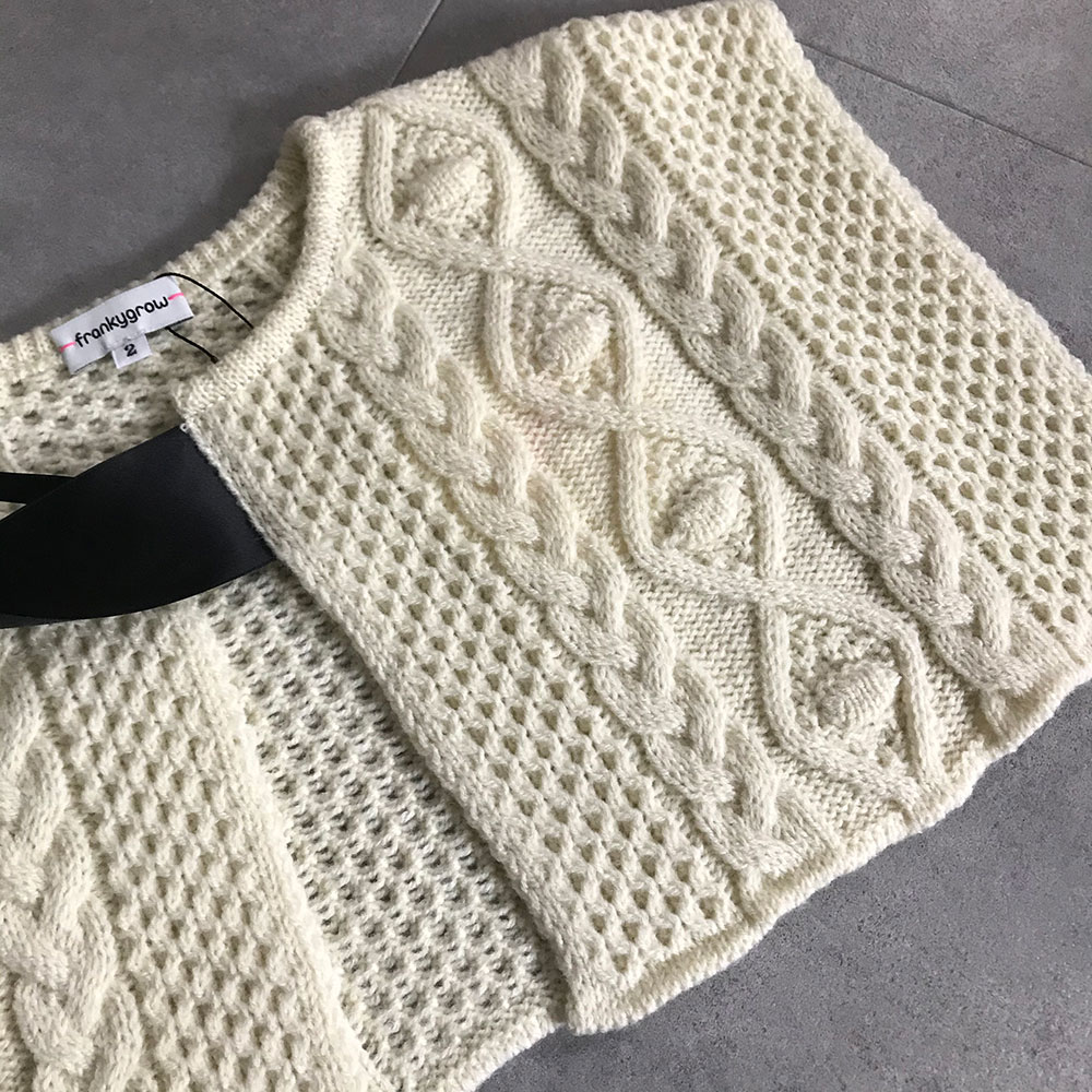 【50%OFF】 frankygrow ALAN KNIT DETACHABLE COLLAR アランニットつけ襟 フリーサイズ white