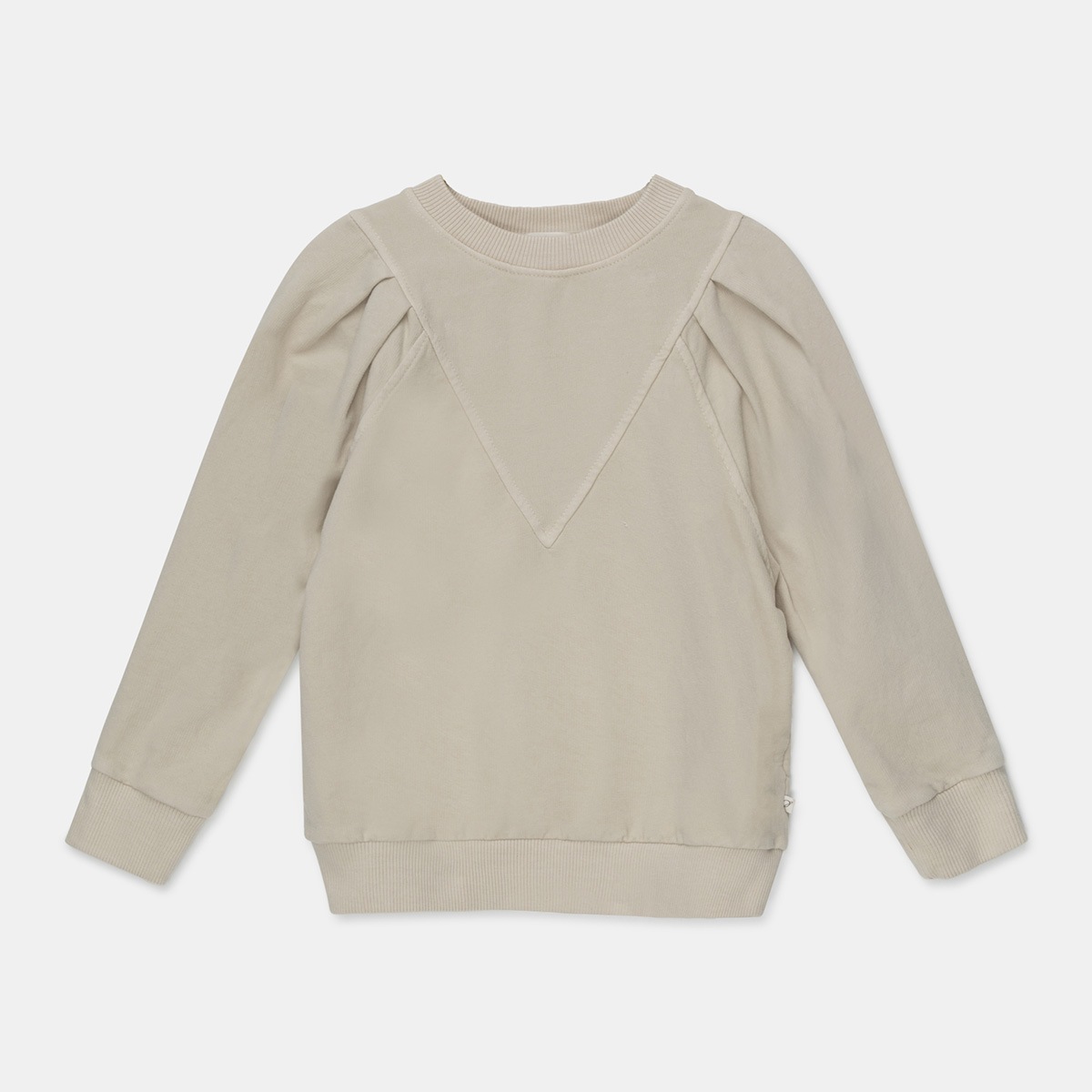 [50%OFF] From spain MY LITTLE COZMO organic puff-sleeved girls sweatshirt オーガニックコットンスウェット 100-110/120-130/140/150  taupe/stone