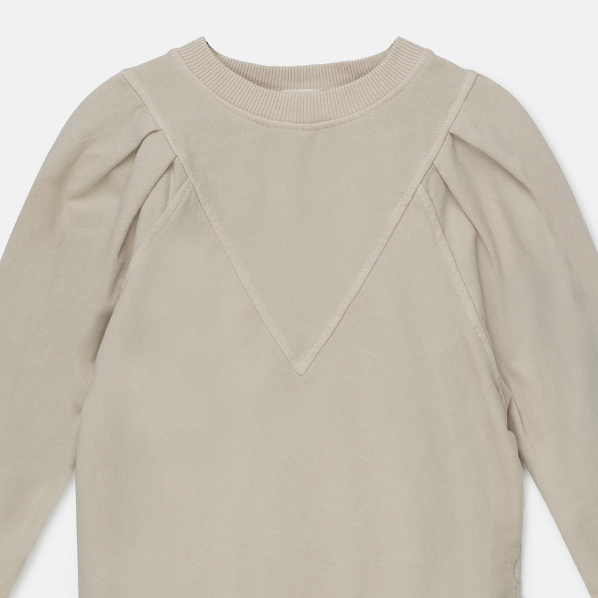 [50%OFF] From spain MY LITTLE COZMO organic puff-sleeved girls sweatshirt オーガニックコットンスウェット 100-110/120-130/140/150  taupe/stone
