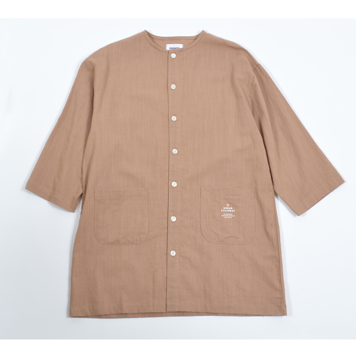 [60%OFF] GENERATOR CASUAL 七分袖 ノーカラーシャツコート S(90-100)/M(110-120)/L(130-140)/XL(150-160)