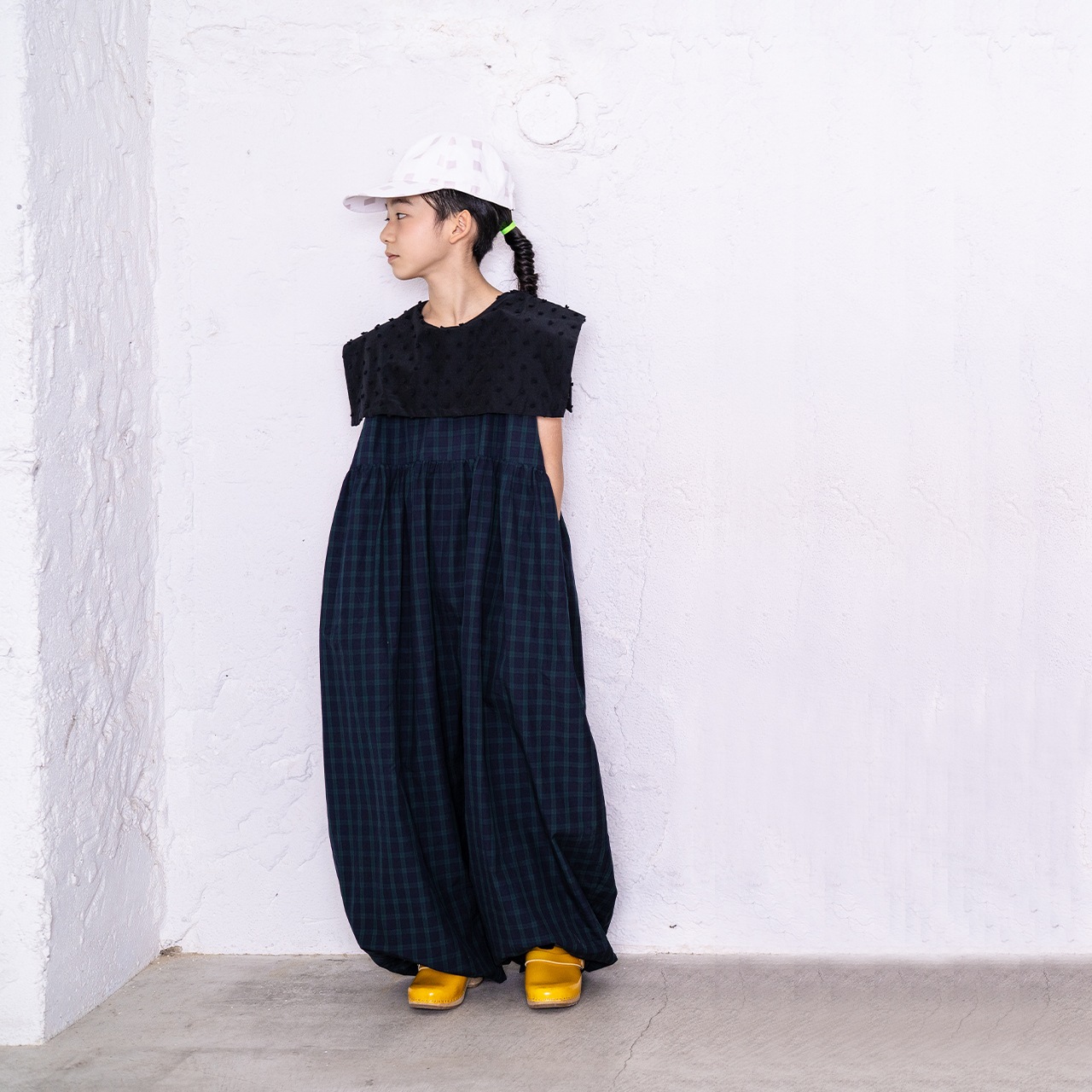 ● frankygrow ORIG. CHECK CAP WHITE-PK