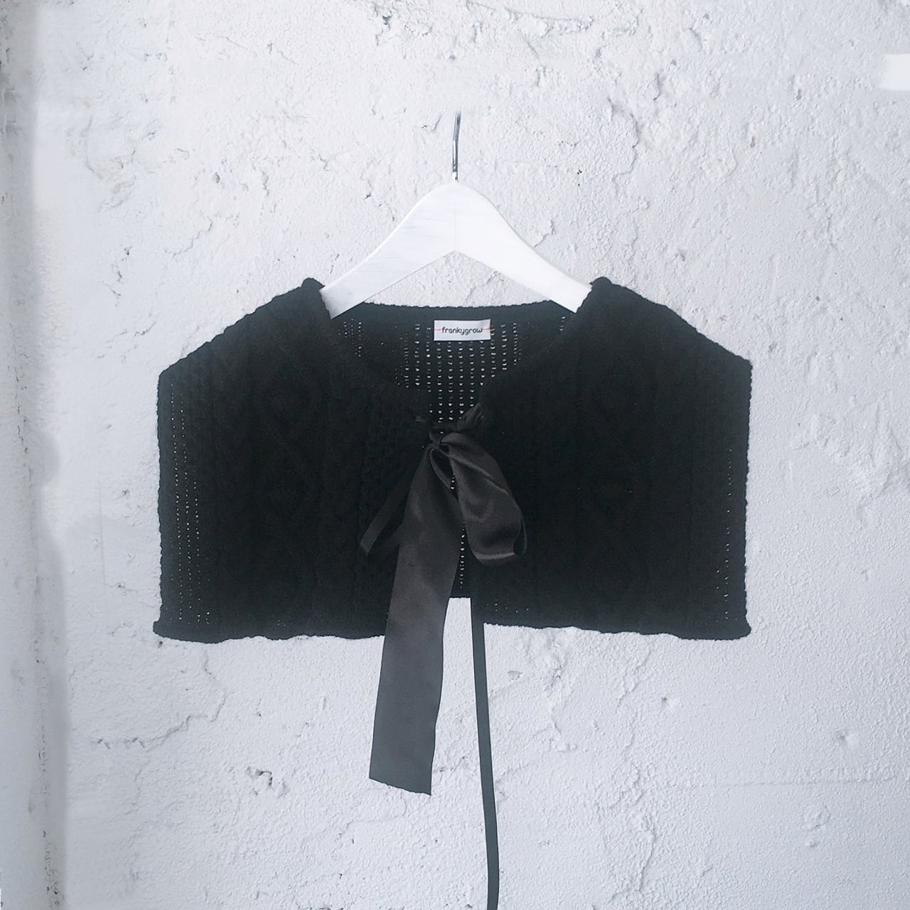 【50%OFF】 frankygrow ALAN KNIT DETACHABLE COLLAR アランニットつけ襟 フリーサイズ black