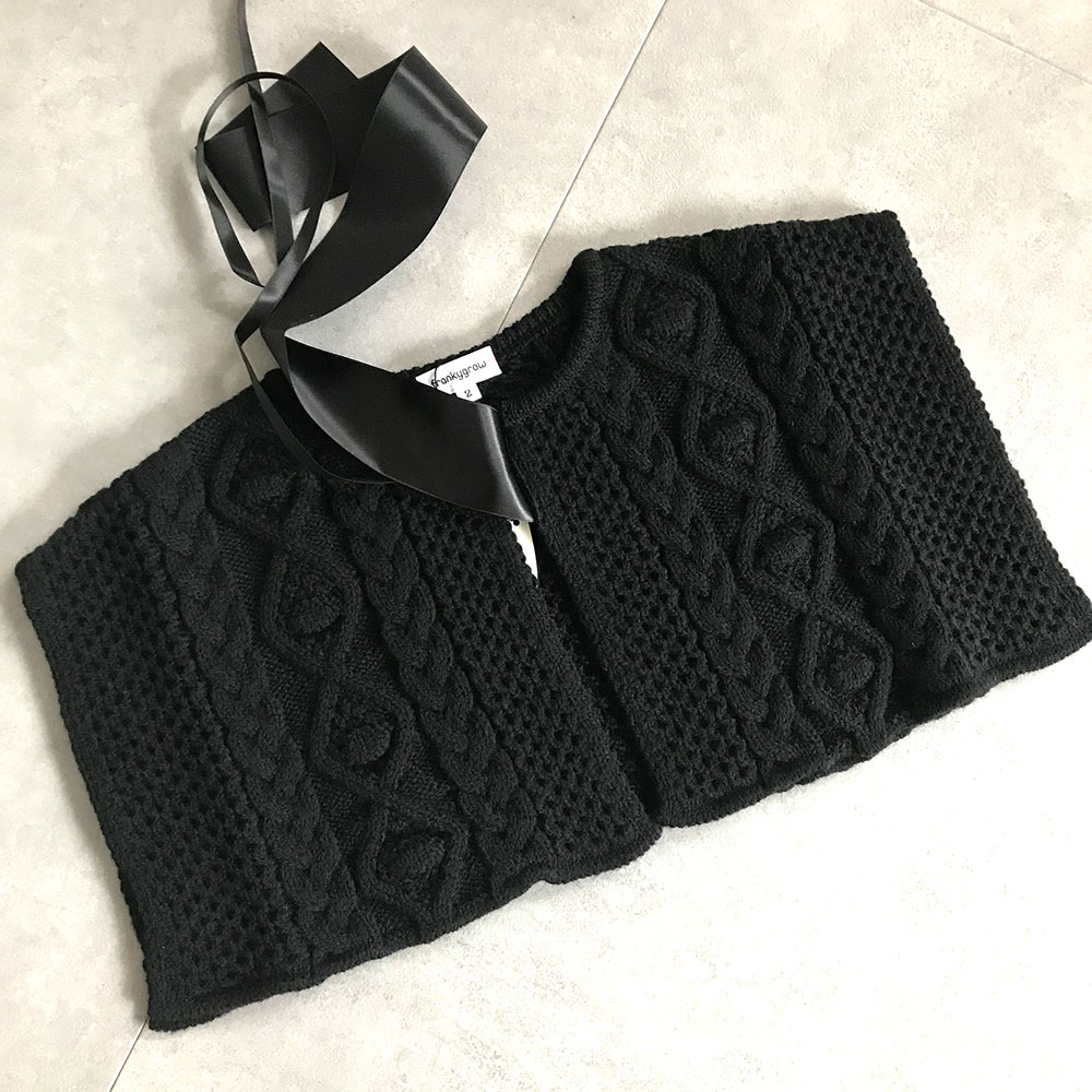 【50%OFF】 frankygrow ALAN KNIT DETACHABLE COLLAR アランニットつけ襟 フリーサイズ black