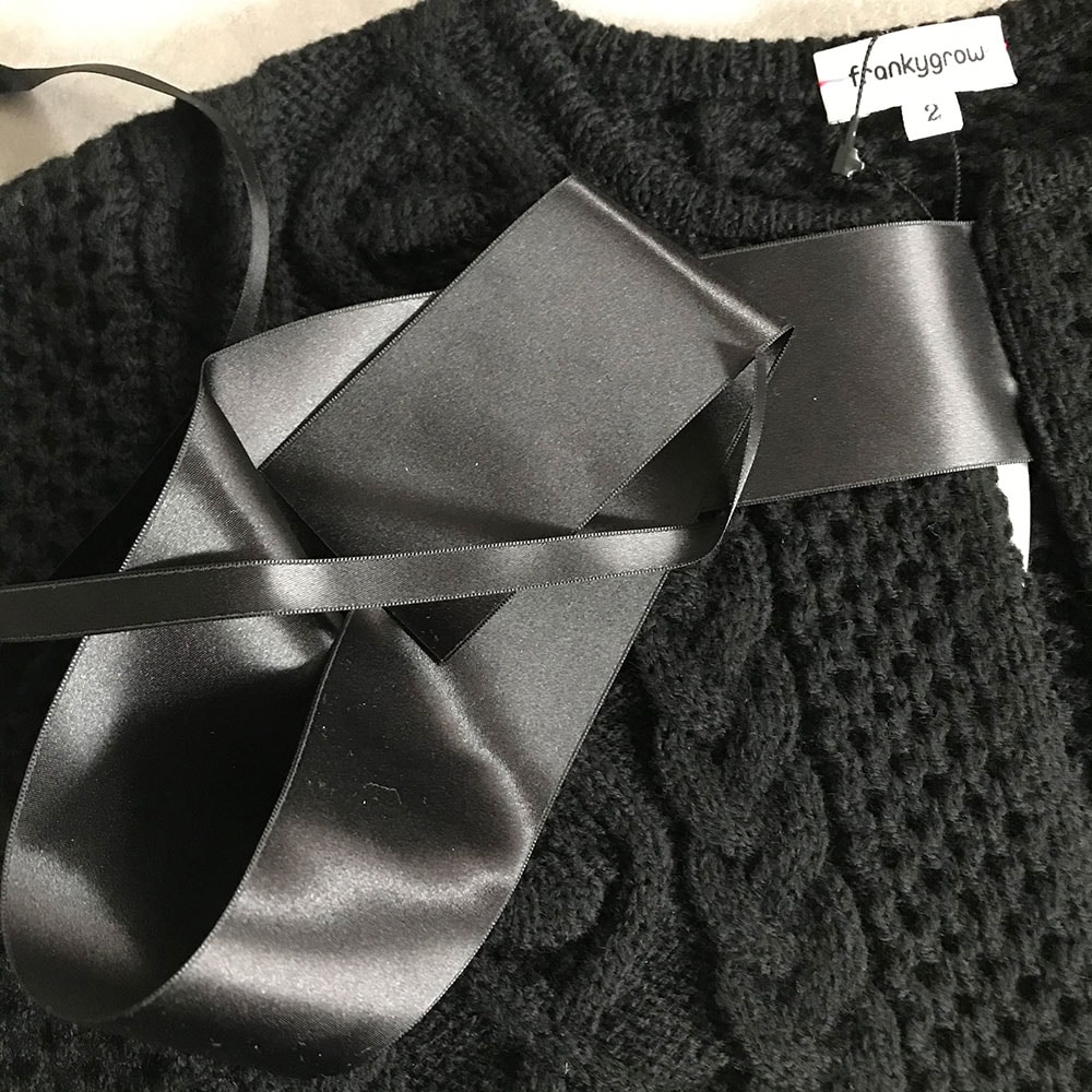 【50%OFF】 frankygrow ALAN KNIT DETACHABLE COLLAR アランニットつけ襟 フリーサイズ black