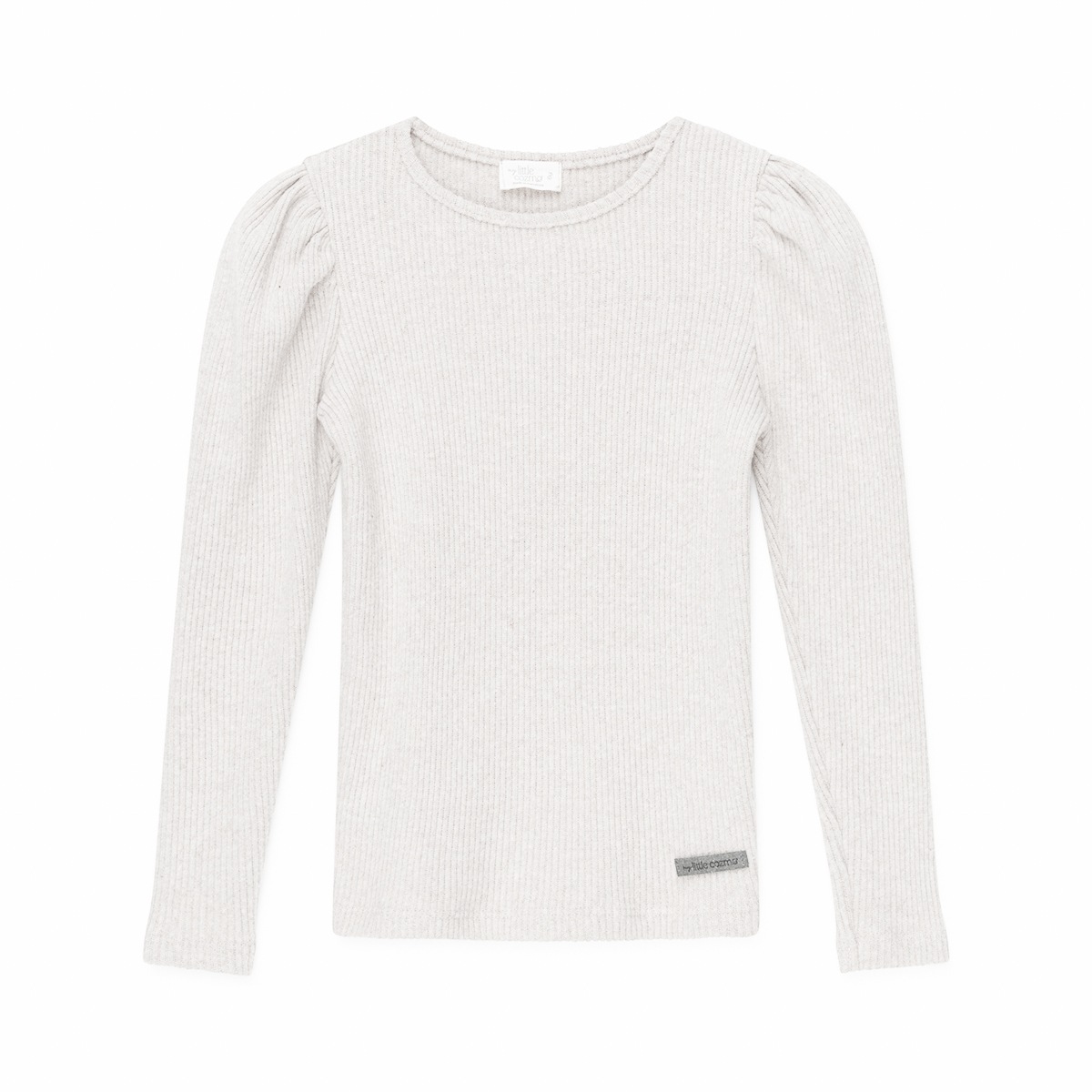 [50%OFF] From spain MY LITTLE COZMO puff-sleeved rib sweater recycled オーガニックコットン 100-110/110-120/120-130  black/beige