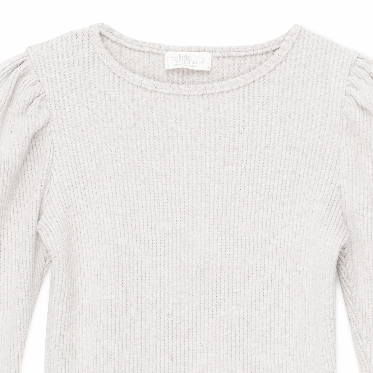 [50%OFF] From spain MY LITTLE COZMO puff-sleeved rib sweater recycled オーガニックコットン 100-110/110-120/120-130  black/beige