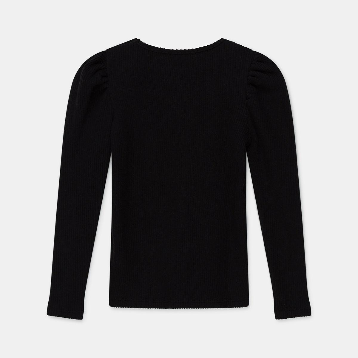 [50%OFF] From spain MY LITTLE COZMO puff-sleeved rib sweater recycled オーガニックコットン 100-110/110-120/120-130  black/beige