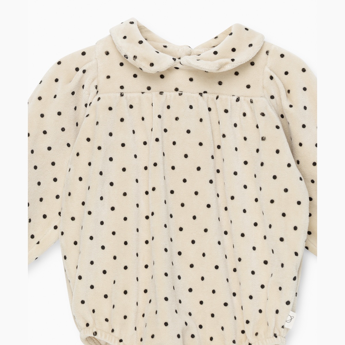 [40%OFF] From spain MY LITTLE COZMO organic baby romper dots ベロアボディ オーガニックコットン 60-70/80/90-100 stone