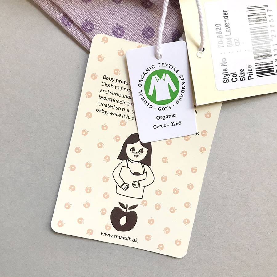 From Denmark Smafolk  授乳ケープ gy/pu 【ネコポス可】 organic cotton