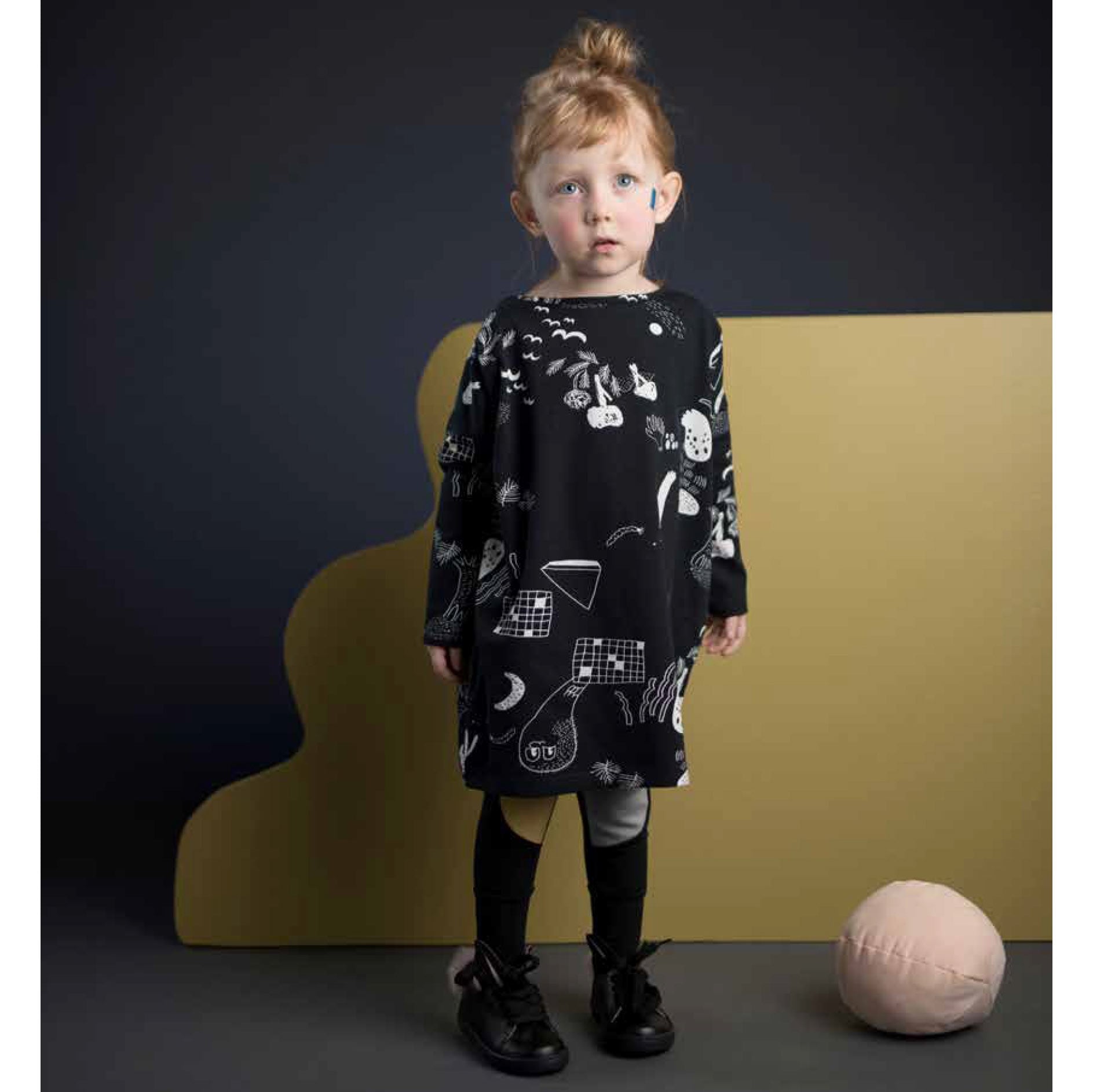 【60% OFF】　From Finland PAPU Papu CLASSIC Patch Leggings Black  オーガニックコットン　 Black Orch 60/-/-/-/-/-