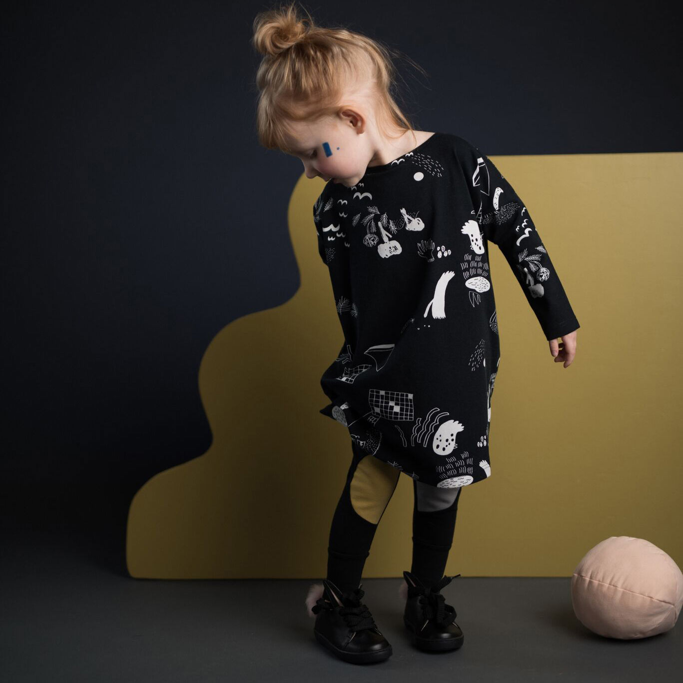 【60% OFF】　From Finland PAPU Papu CLASSIC Patch Leggings Black  オーガニックコットン　 Black Orch 60/-/-/-/-/-