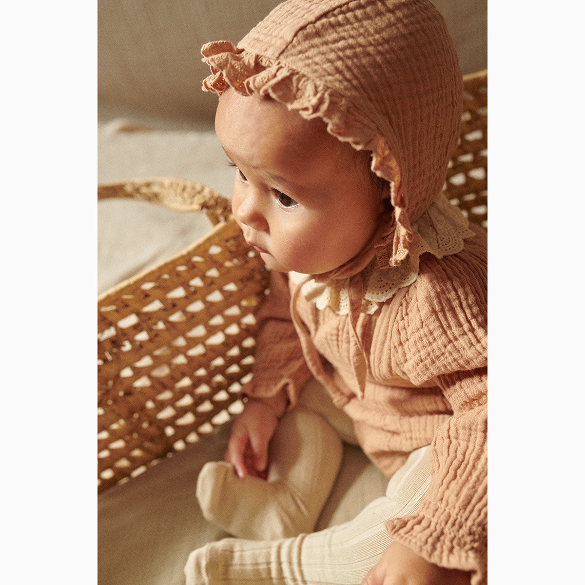 [40%OFF] From spain MY LITTLE COZMO organic baby lace romper ガーゼロンパース オーガニックコットン 60/80/90-100 pink