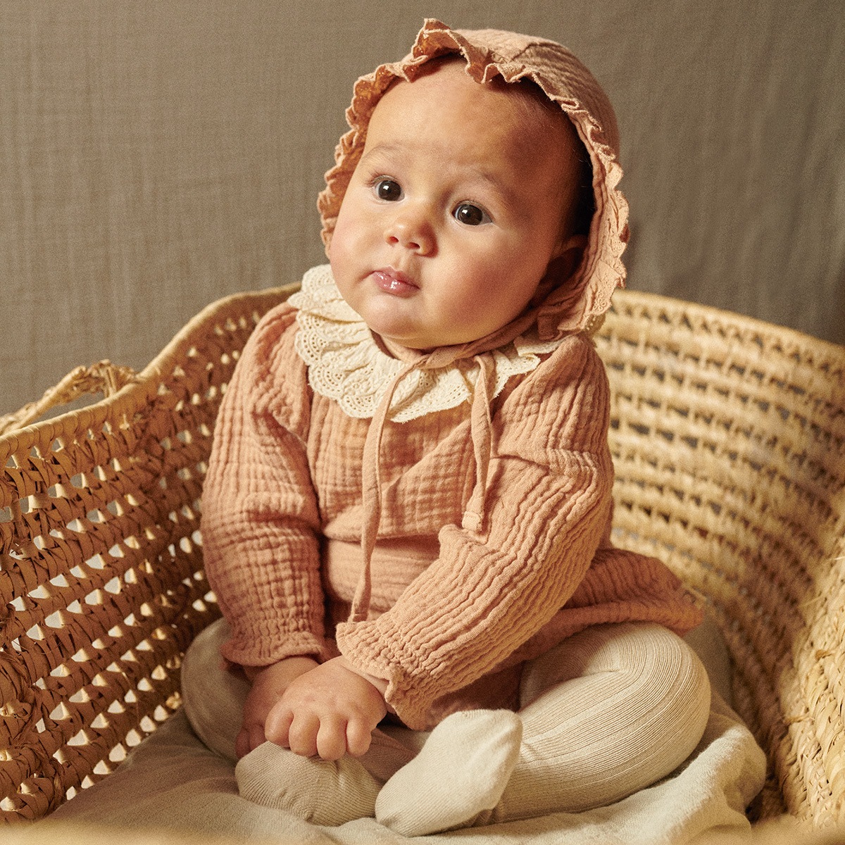 [40%OFF] From spain MY LITTLE COZMO organic baby lace romper ガーゼロンパース オーガニックコットン 60/80/90-100 pink