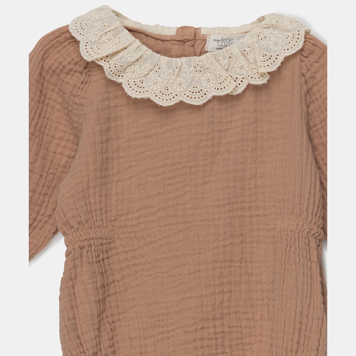 [40%OFF] From spain MY LITTLE COZMO organic baby lace romper ガーゼロンパース オーガニックコットン 60/80/90-100 pink