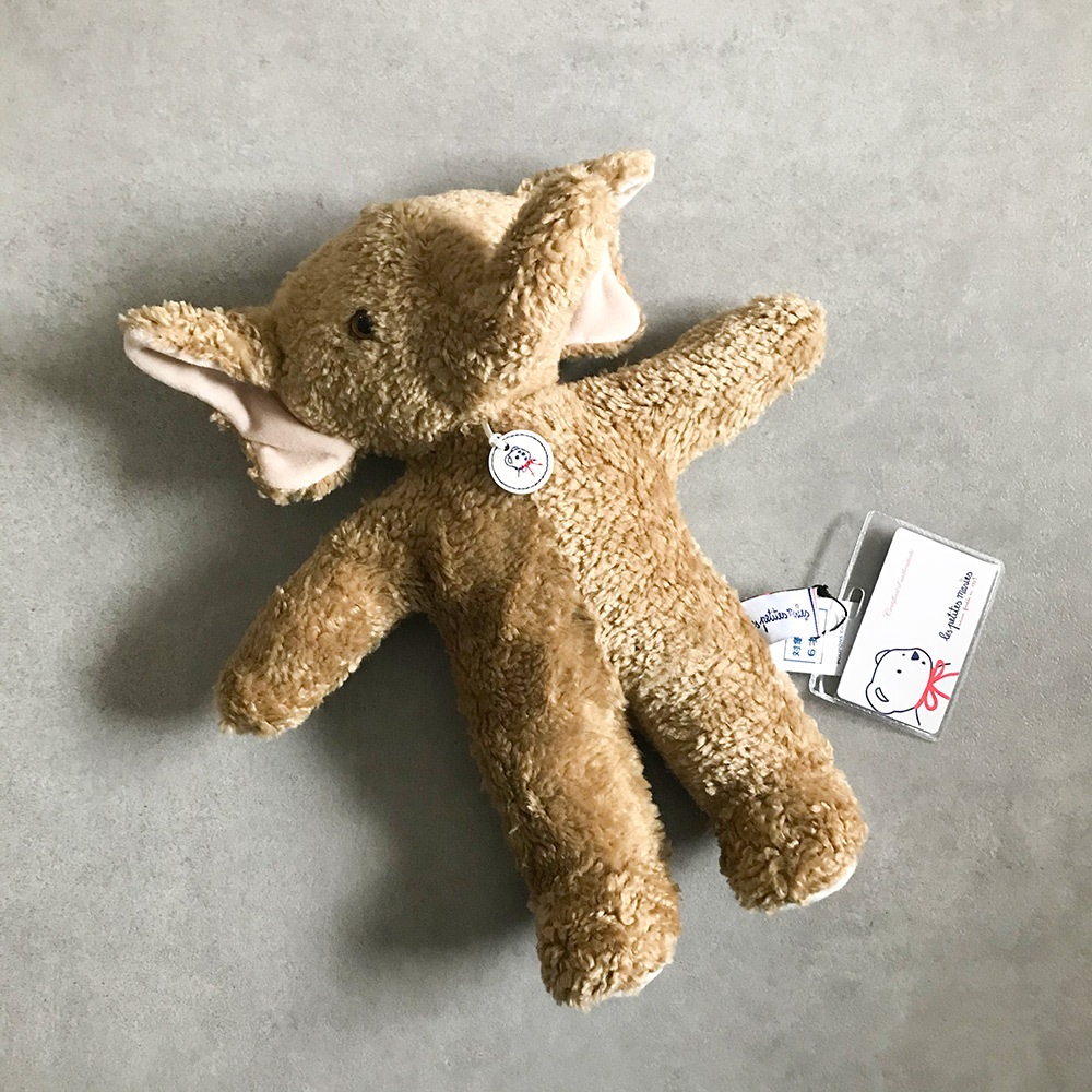 フランスから Les Petites Marie (レ・プティット・マリー) ROUDOUDOU elephant VINTAGE CLAIR 33cm															トワヌー