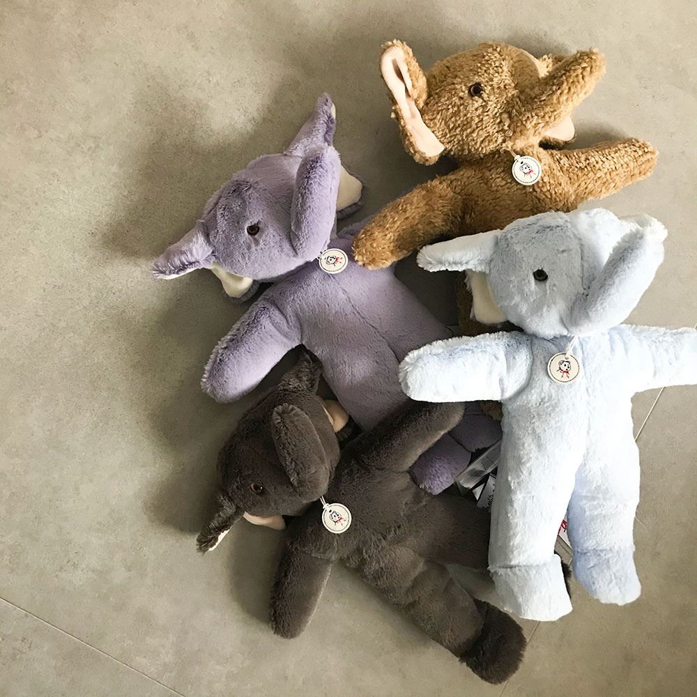 フランスから Les Petites Marie (レ・プティット・マリー) ROUDOUDOU elephant VINTAGE CLAIR 33cm															トワヌー