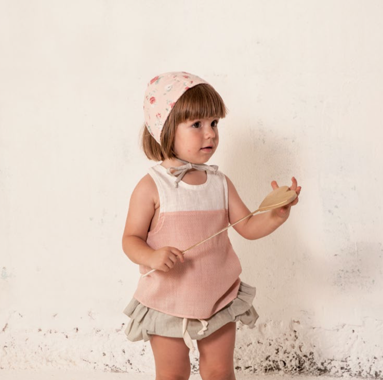 [再-60%] スペインから Popelin 　[※1 クリックポスト可]　リバーシブルボンネットReversible blue bonnet-/-12-14m