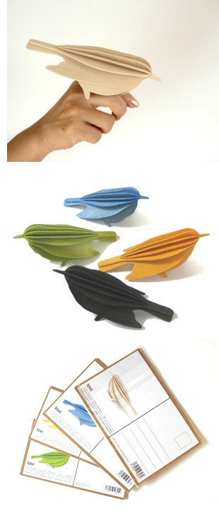 lovi オーナメントカード BIRD（バード）Sサイズ 12.5cm （プライウッド白樺）