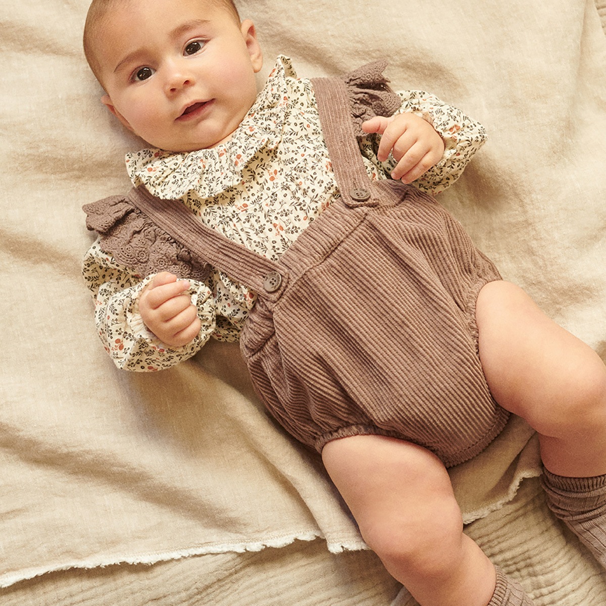 [50%OFF] From spain MY LITTLE COZMO オーガニックコットン organic baby bloomers with suspenders  baby bloomers 60-70/70-80 garnet