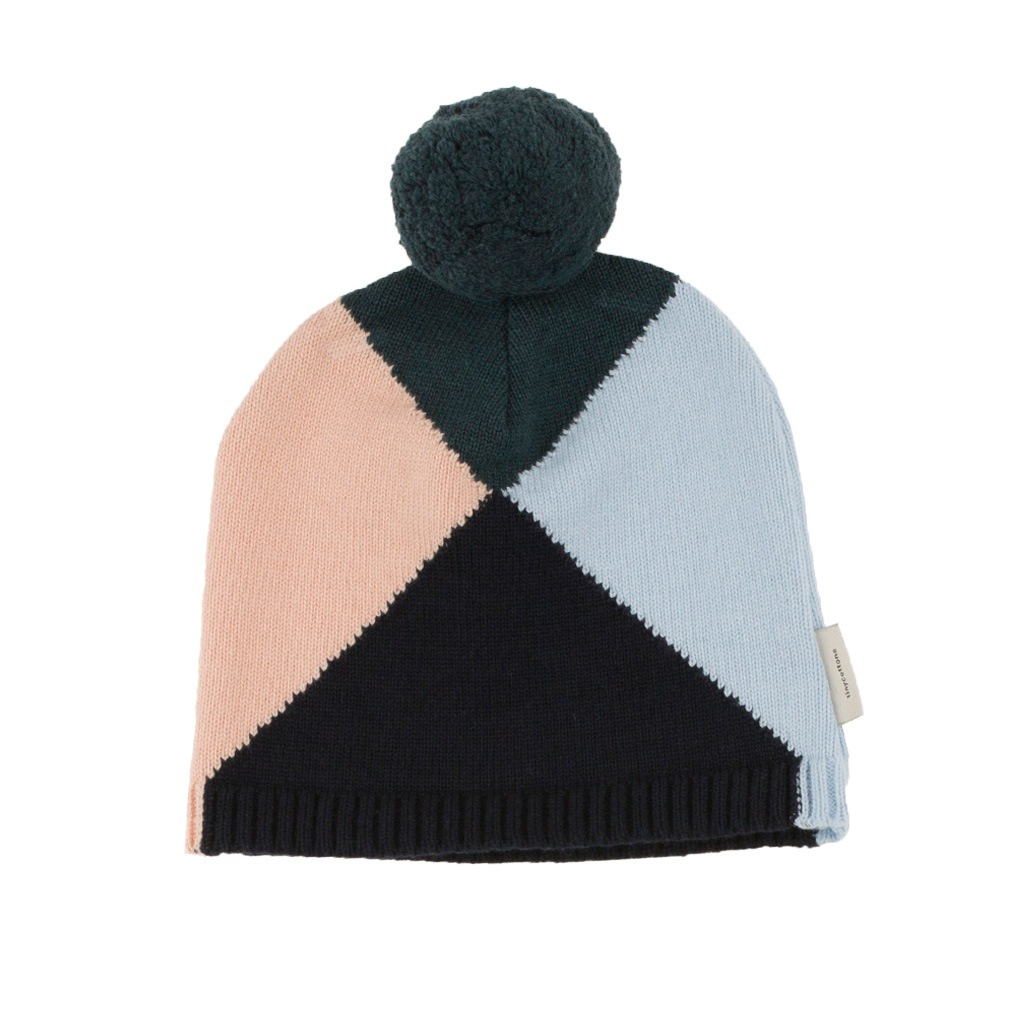 ［再下 50%OFF］tinycottons スペインから  geometric beanie navy / light blue / nude / dark green