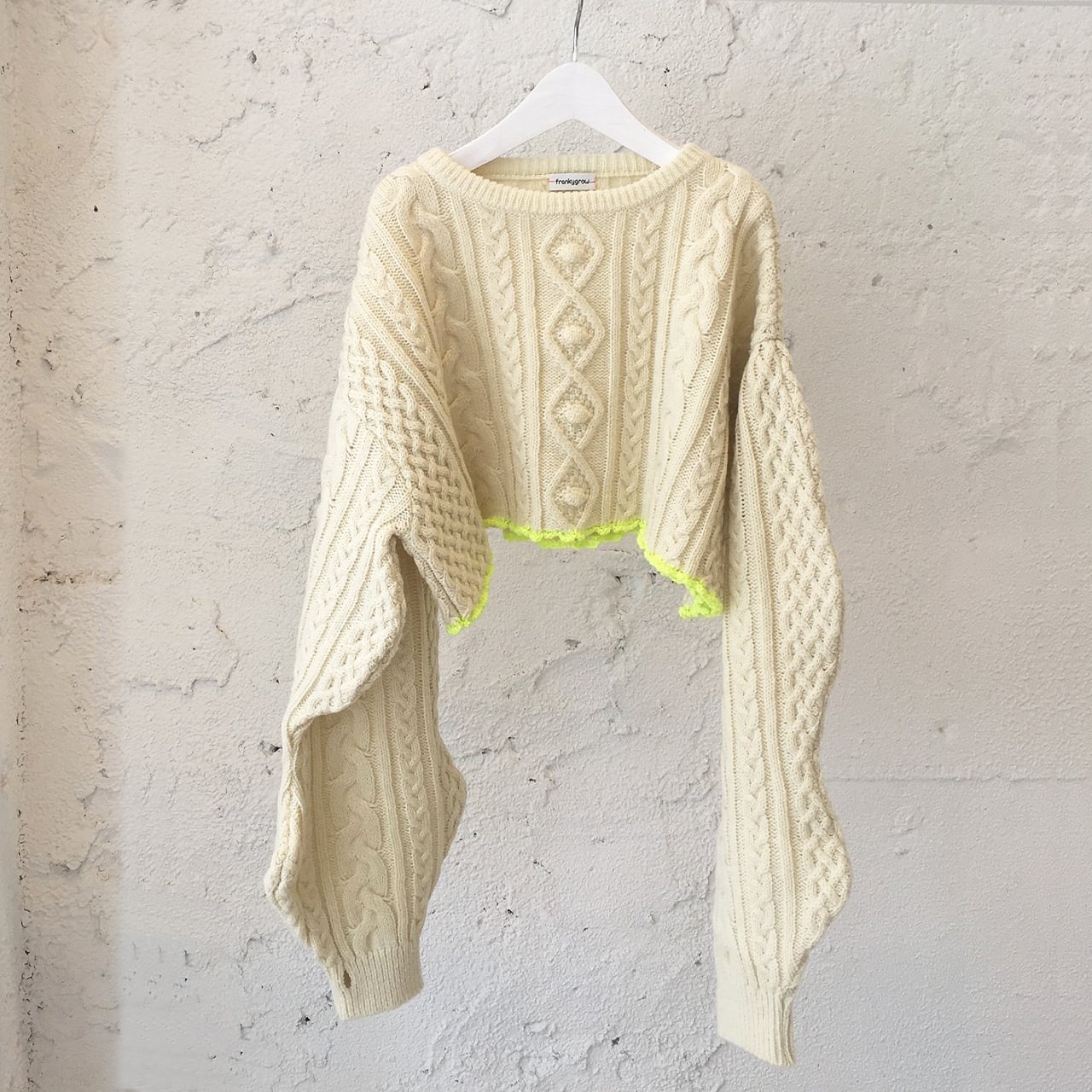 [50off] frankygrow CROPPED ALAN KNIT PULLOVER / サイズLL 130-150 カラーIVORY