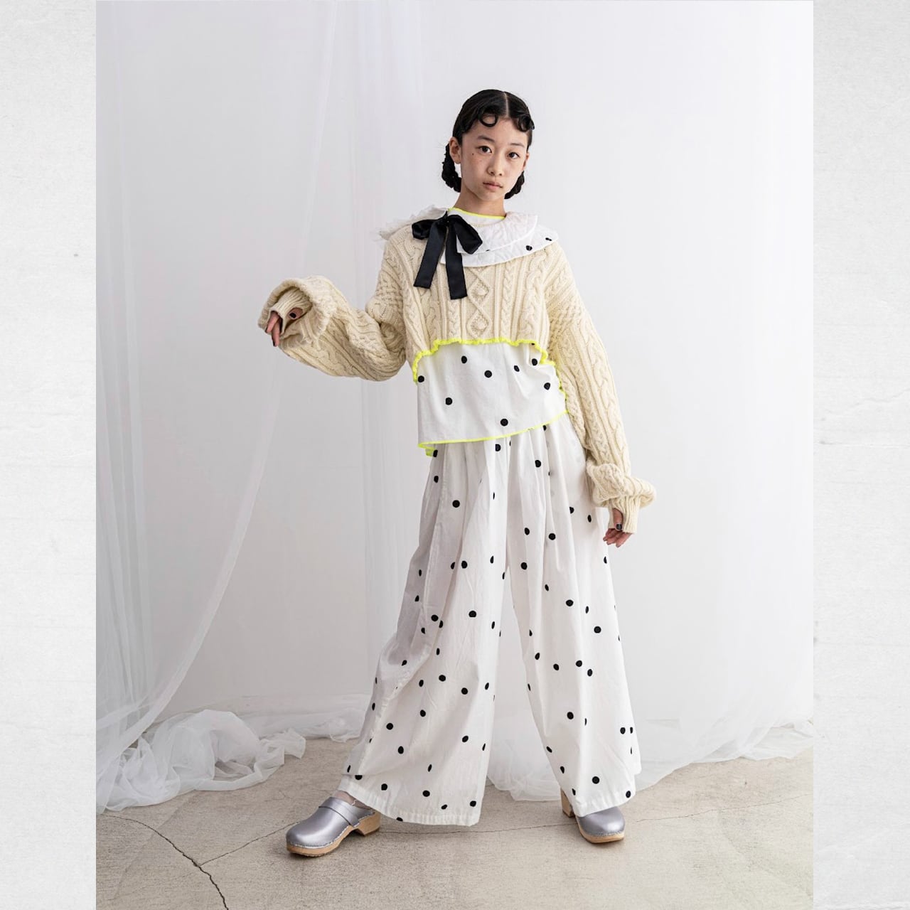 [50off] frankygrow CROPPED ALAN KNIT PULLOVER / サイズLL 130-150 カラーIVORY