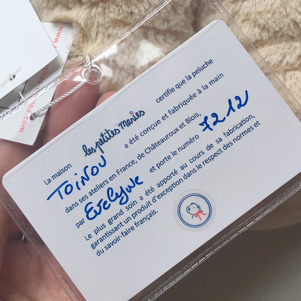 フランスから Les Petites Marie (レ・プティット・マリー) Our Toinou Beige bear トワヌー