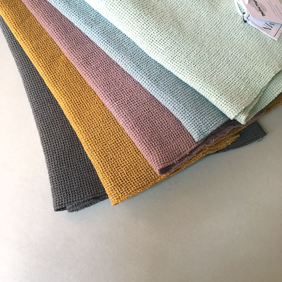 moumout' paris ムームーパリ オエコテックス ハニカム フェイスタオル towel in honeycomb light yellow