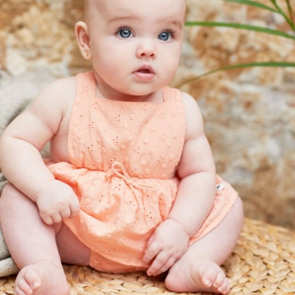 [50%OFF] From spain MY LITTLE COZMO  ROMPER  EMBROIDERY 80/90 CORA112　WHITE