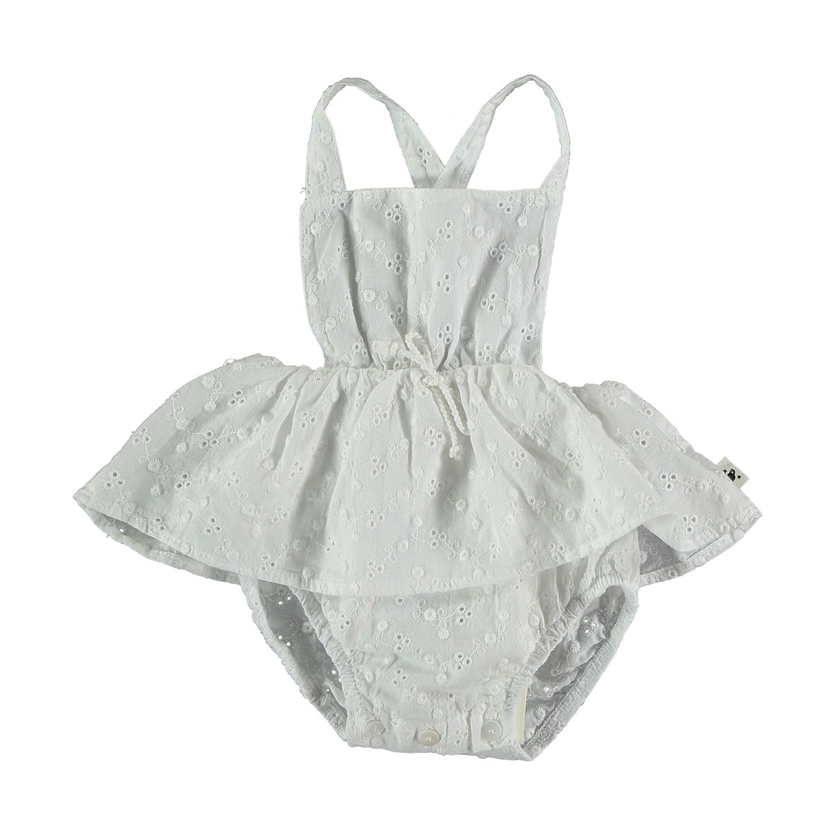 [50%OFF] From spain MY LITTLE COZMO  ROMPER  EMBROIDERY 80/90 CORA112　WHITE