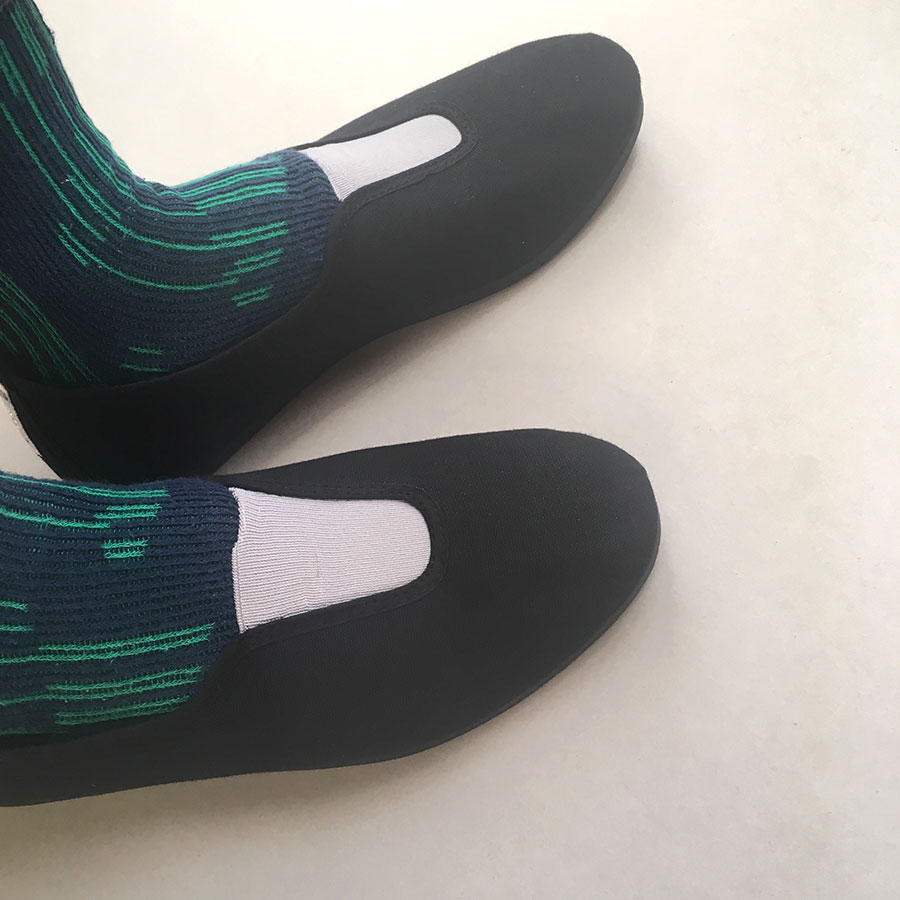 La Cadena GIMNASIA - Panel Slip On Black / Beige 上履き 11.5-18.5cm