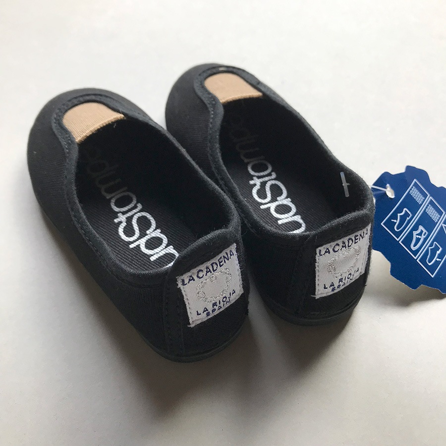 La Cadena GIMNASIA - Panel Slip On Black / Beige 上履き 11.5-18.5cm