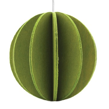 lovi オーナメントカード ALL（ボール） /グリーン/ 6cm大 1個（プライウッド白樺）