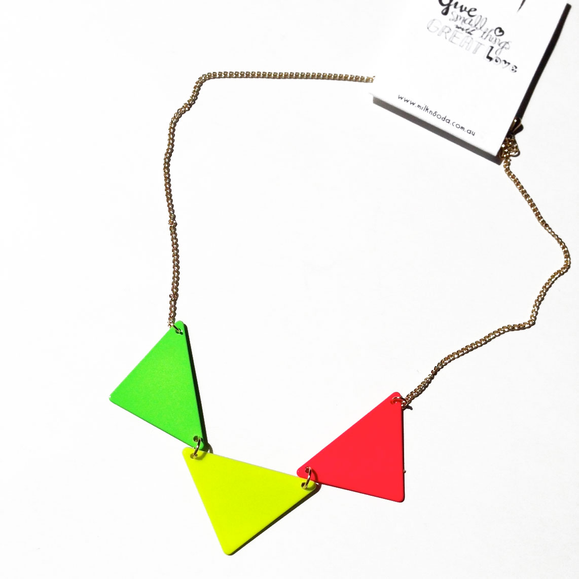 ［-50%再下］milk & soda ミルクアンドソーダ NEON TRIANGLE NECKLACE (MULTI)