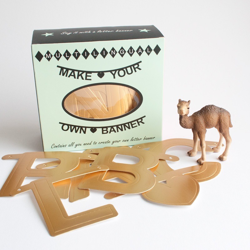 OMM-design HAPPY BIRTHDAYも自在！ Word Banner ゴールド