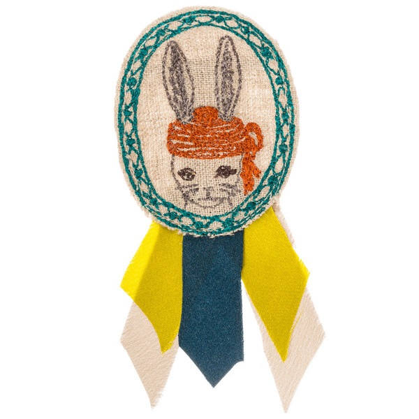 Coral & Tusk コーラルアンドタスク 刺繍カメオブローチ bunny cameo pin ウサギ