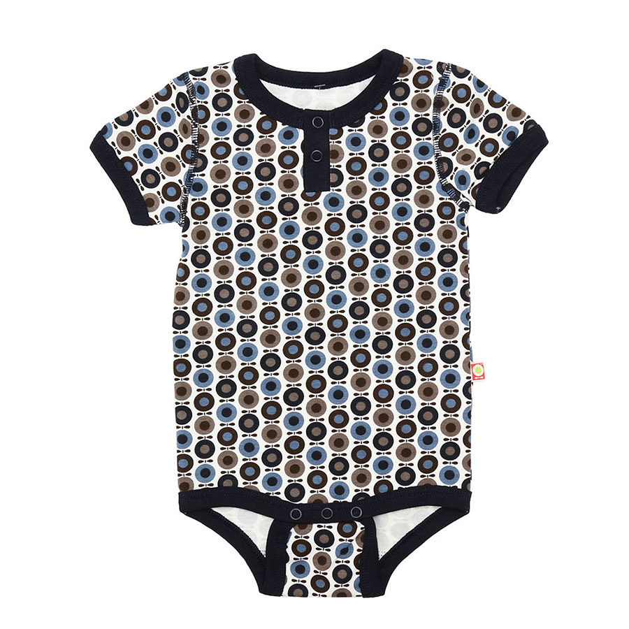 Katvig キャトヴィ オーガニックコットン ミニアップル 半袖ボディ　Body S/S 68/80   Mini Apple Blue/sand