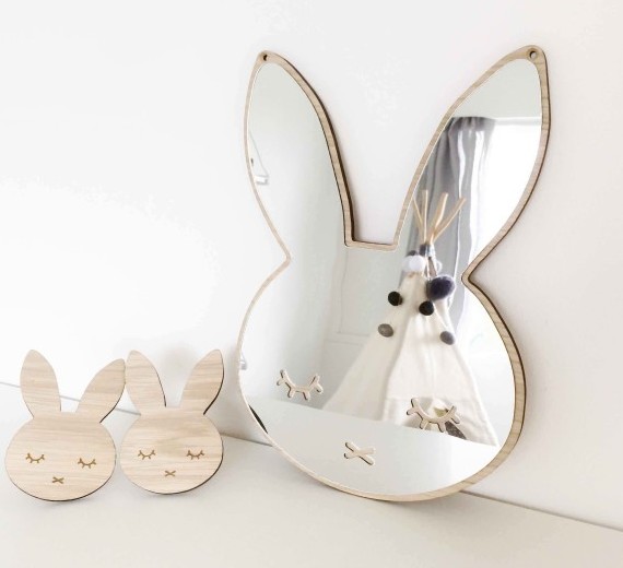 デンマークから Maseliving メーセリビング オーク材 壁かけフック Sleepy bunny 約12 x 8.5cm