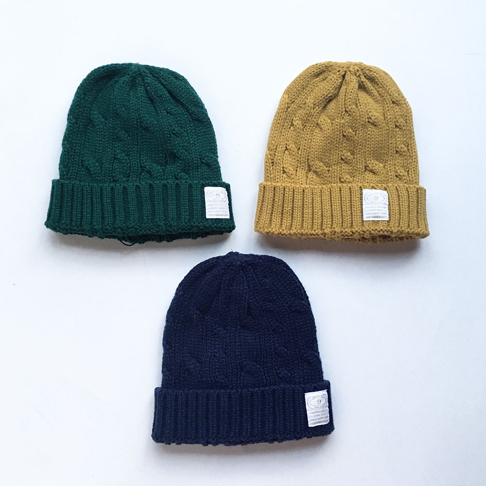 [60%off] maarook マルーク 16AW ケーブルニットキャップ  ネイビー／マスタード／グリーン