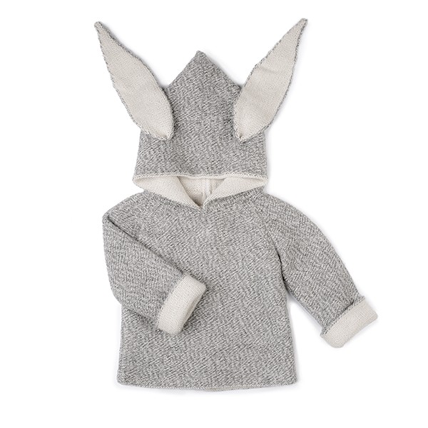 【再下-60%】oeuf ウフ 16AW Kids Wear-Animal Hoodie rabbit 100％Baby Alpaca 1Y/-