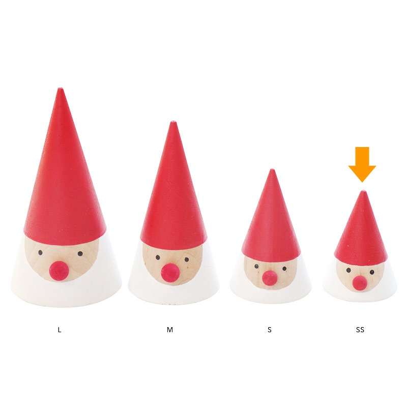 Larssons Tra ラッセントレー　木のサンタ 円錐 SSサイズ約5.6cm