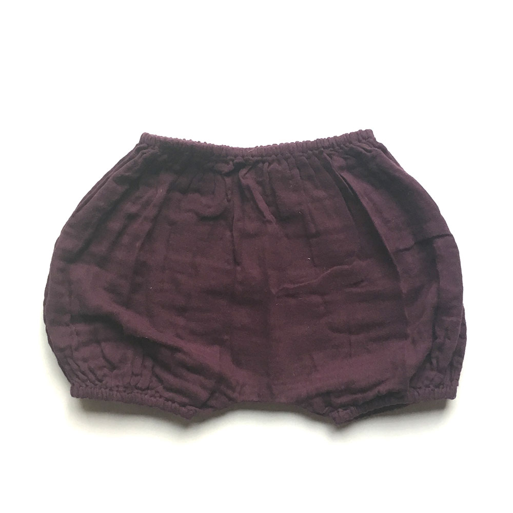 Numero 74 ヌメロ Emi Bloomer  ～6ヶ月/2歳ぐらいまで　ダブルガーゼブル ワインカラー by イタリア Sweet Aubergine [※1 クリックポスト可]　