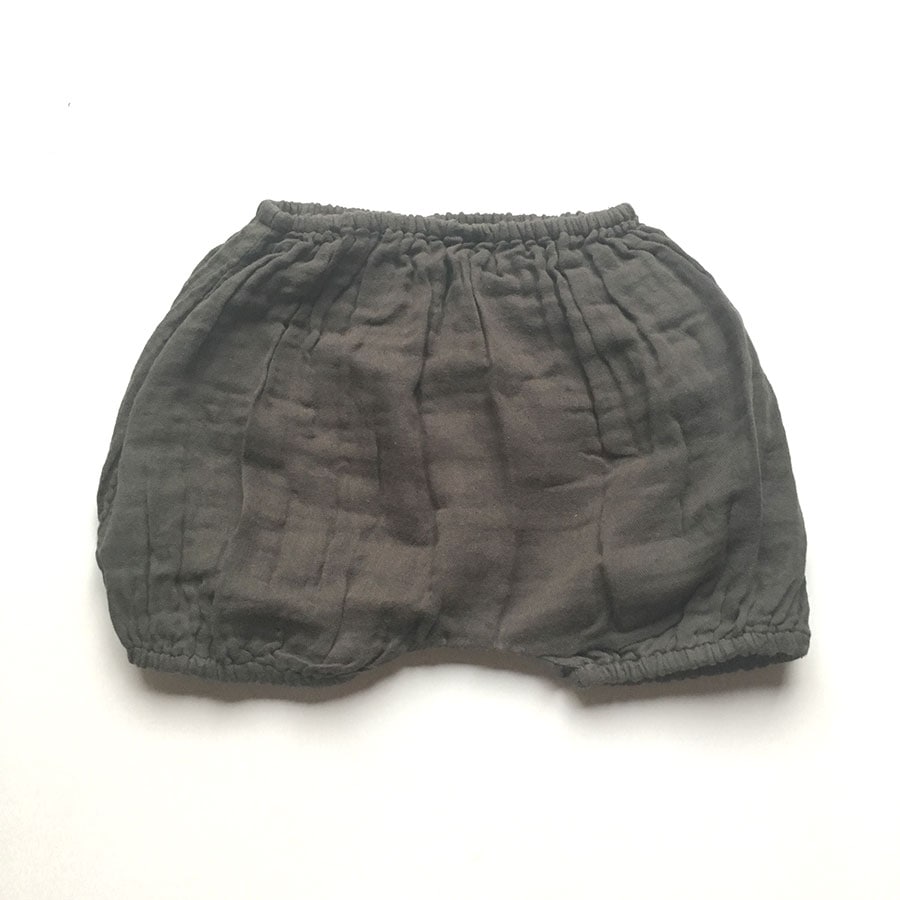 Numero 74 ヌメロ Emi Bloomer  ～6ヶ月/2歳ぐらいまで　ダブルガーゼブル チャコールグレー by イタリア Dark grey [※1 クリックポスト可]　