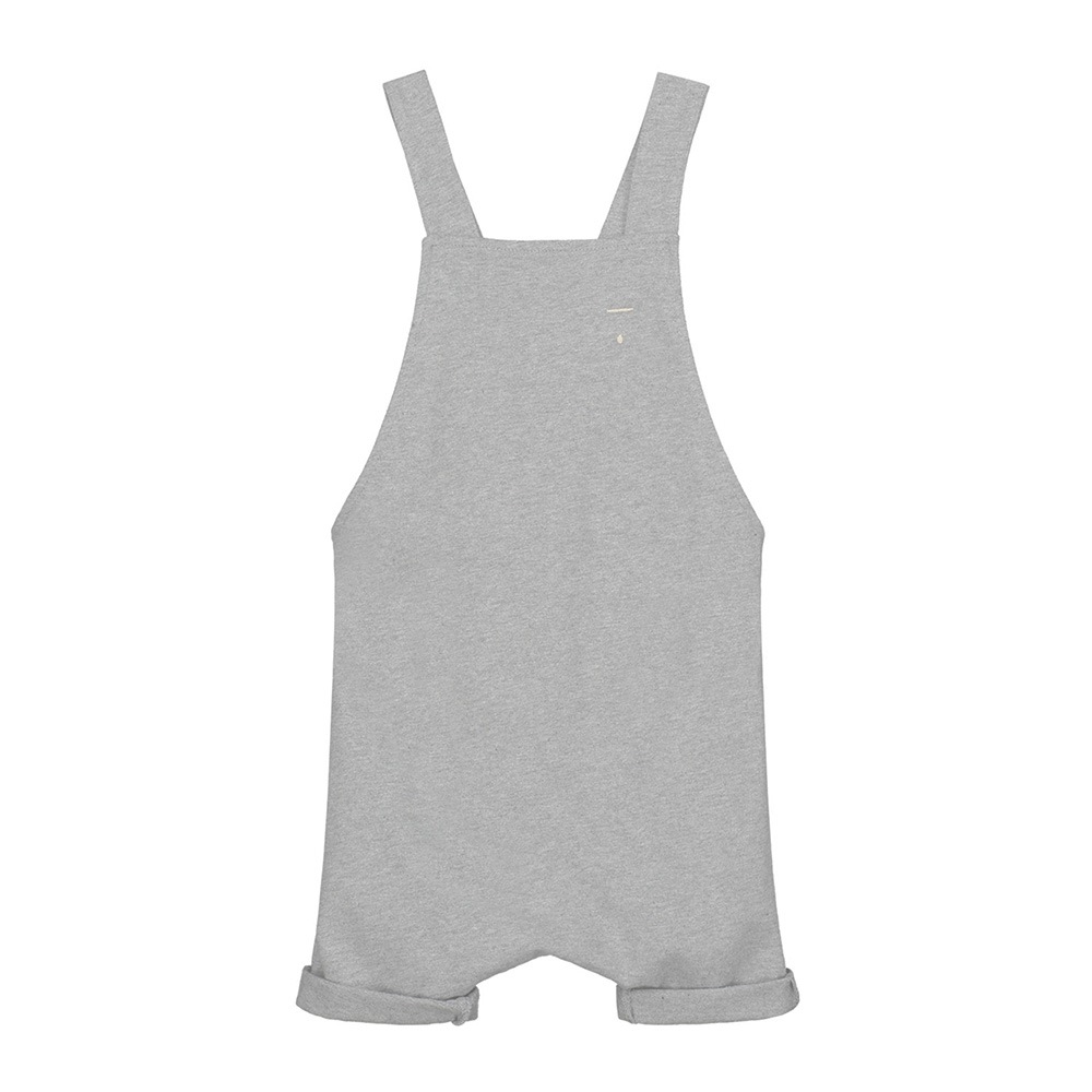 オランダから GRAY LABEL オーガニックコットン100％　Salopette Shortleg Grey Melange -/2-3Y/3-4Y/5-6Y